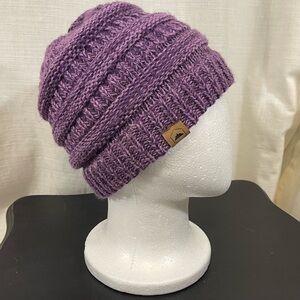 Purple Knit slouch Beanie